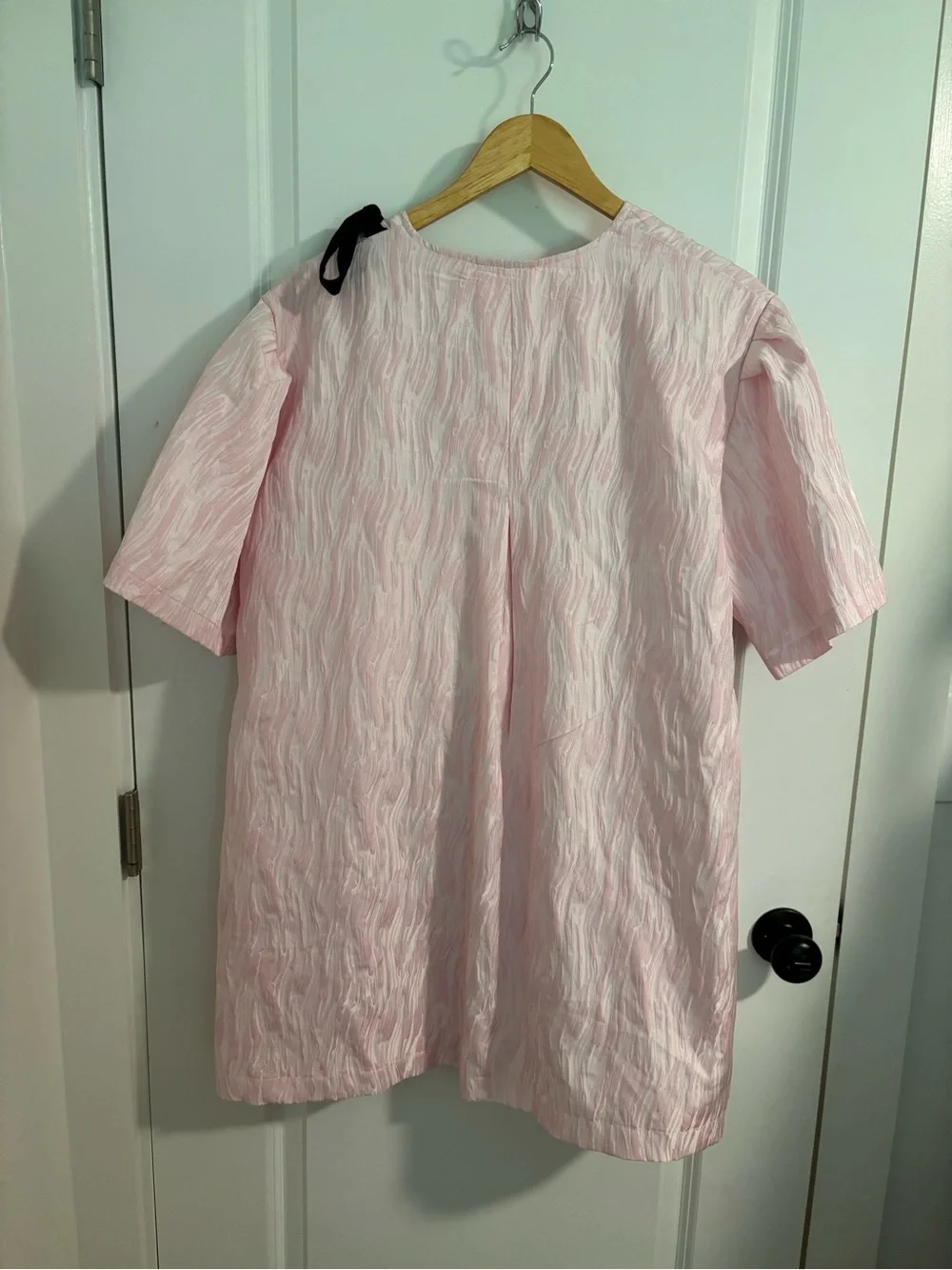 NWT GHOSPELL Contrast Bow Pink Mini Dress  Size Large